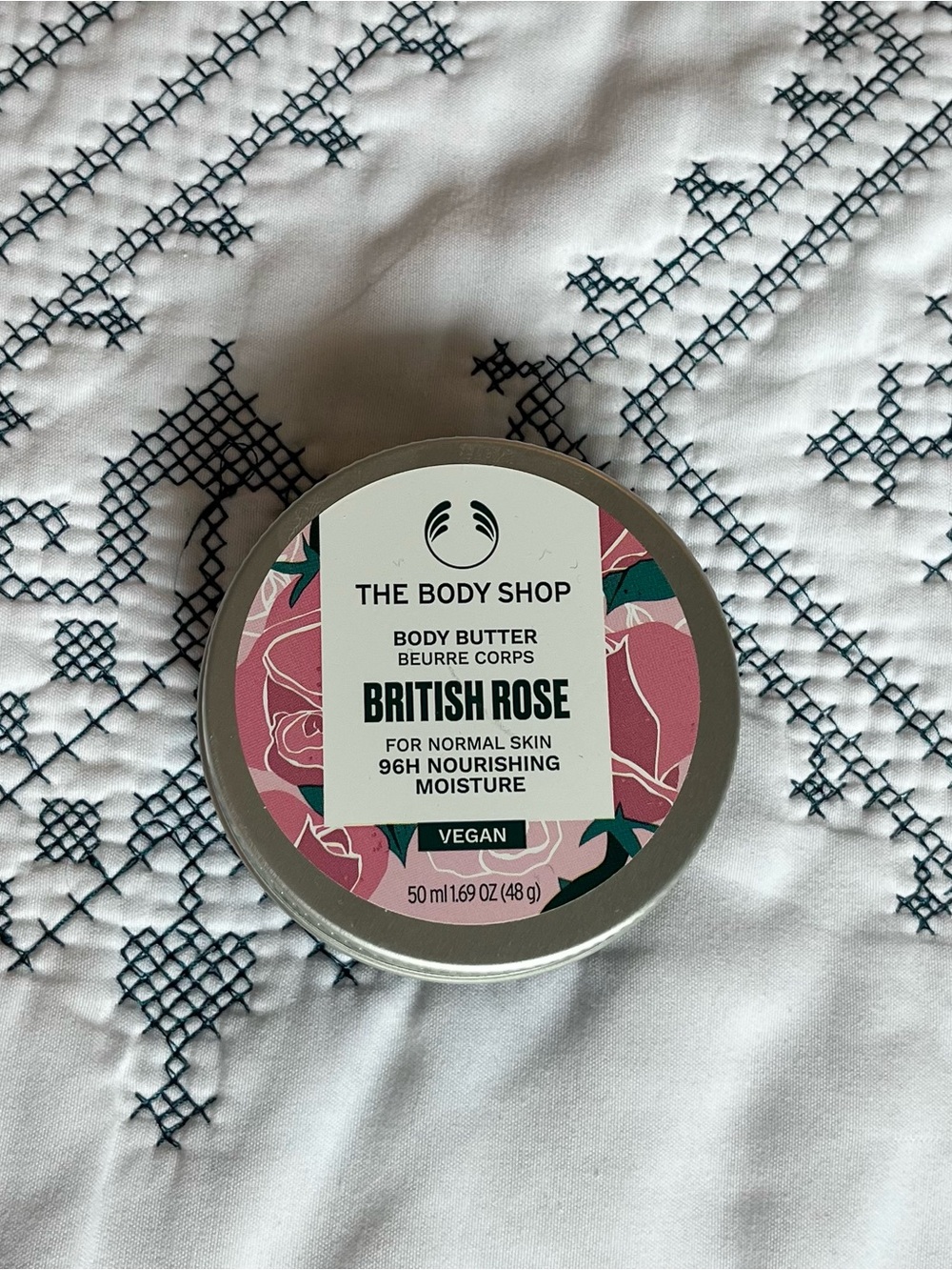 The Body Shop British Rose Body Butter - Pink and Green Tin